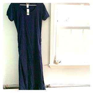 Dark blue short sleeve maxi dress